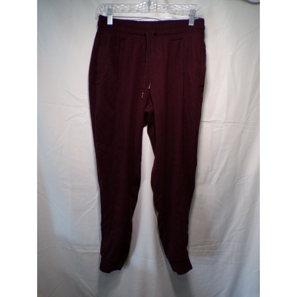 Mondetta Women's Burgundy Jogger Pants Activewear Elastic Waist Pockets Medium